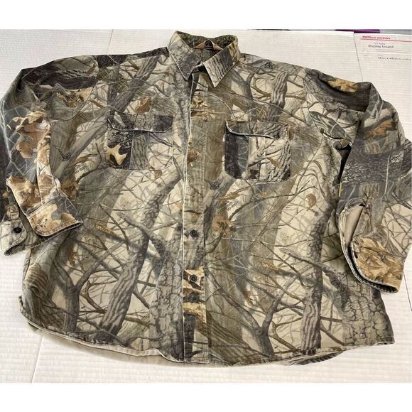 Vintage Walls Hunting Shirt Size Large Woodland Forest Camouflage Long Sleeve A3 - Picture 1 of 5